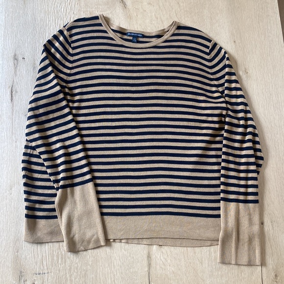 Eileen Fisher Silk Tencel Stripe sweater XL EUC - Picture 6 of 10